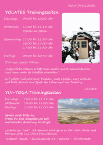 Yolates Trainingszeiten